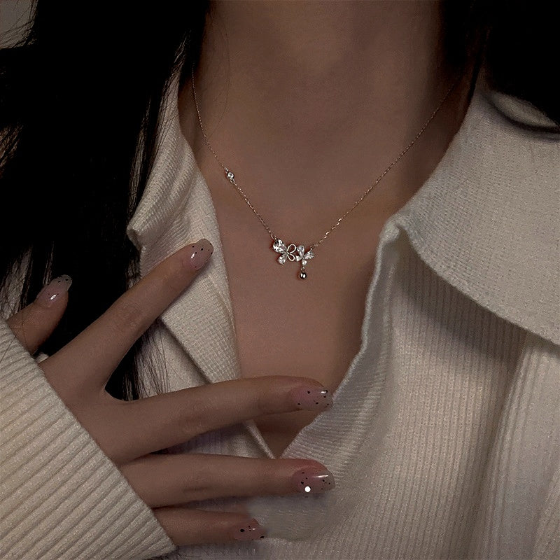 Sterling Silver Zircon Bairy Butterfly Necklace