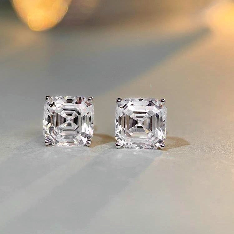 Sterling Silver Zircon Carbon Diamond Earrings And Necklace Set