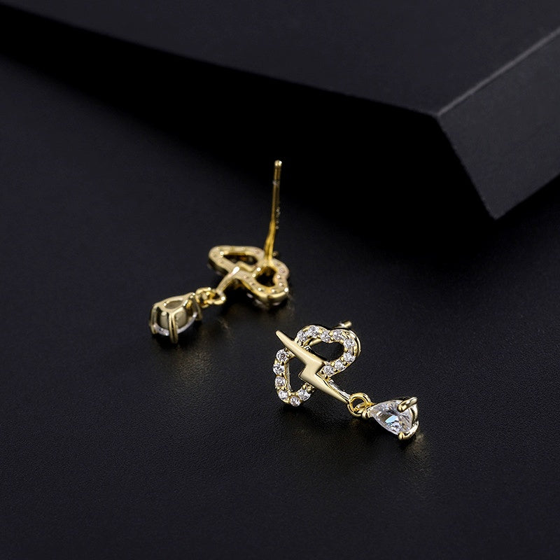 Sterling Silver Zircon Cloud Lightning Earrings