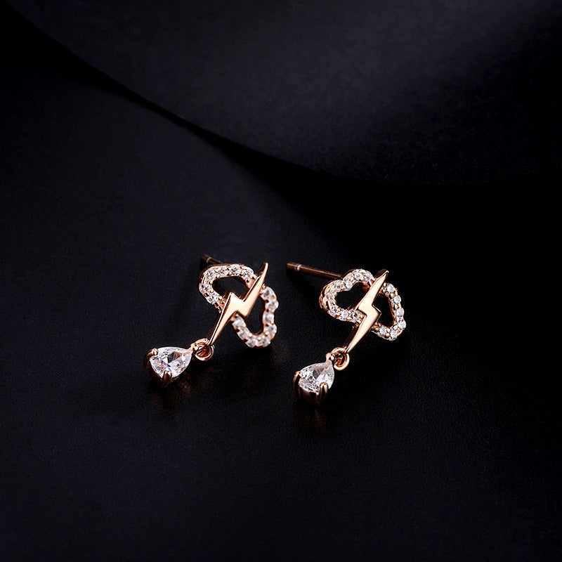 Sterling Silver Zircon Cloud Lightning Earrings