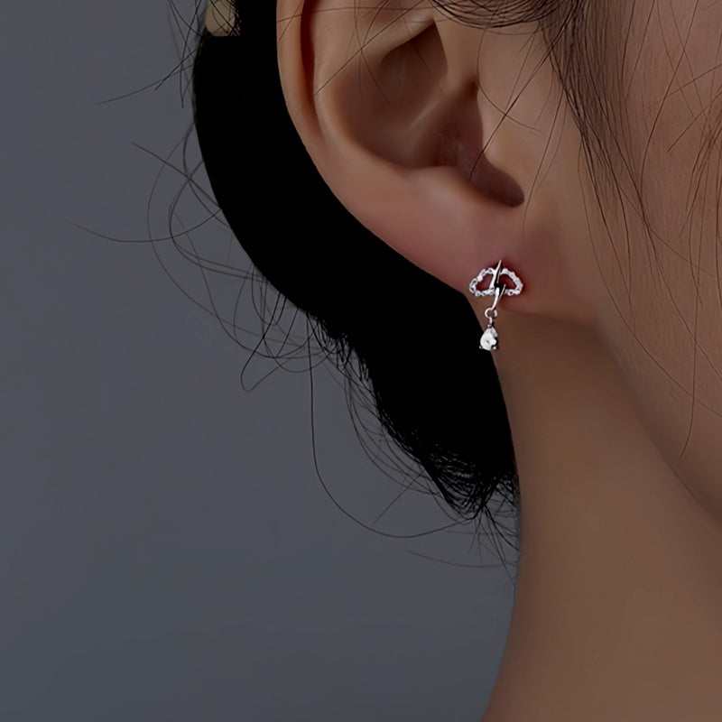 Sterling Silver Zircon Cloud Lightning Earrings