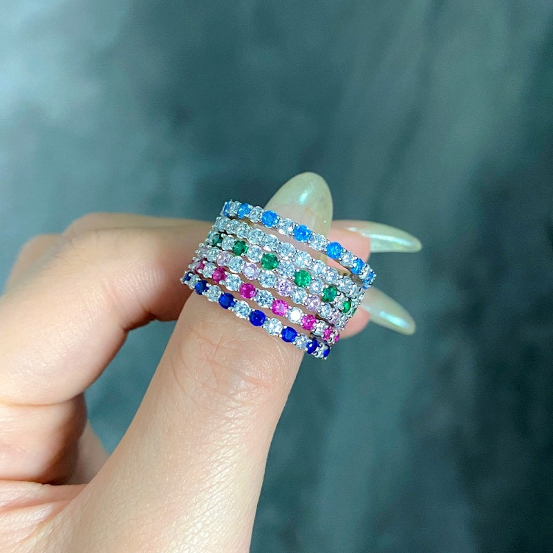 Sterling Silver Zircon Diamond Gemstone Rings