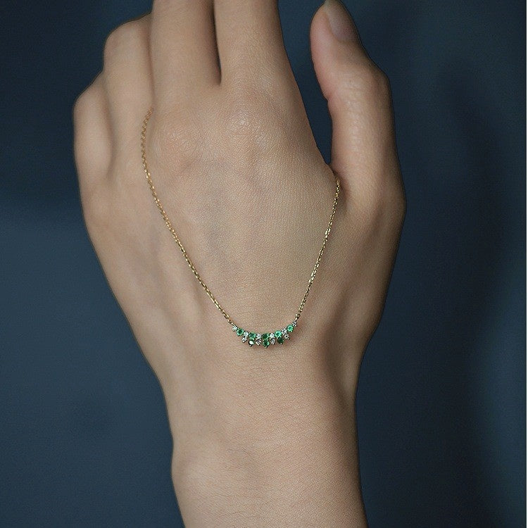 Sterling Silver Zircon Diamond Necklace