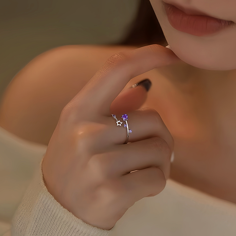 Sterling Silver Zircon Star Rings