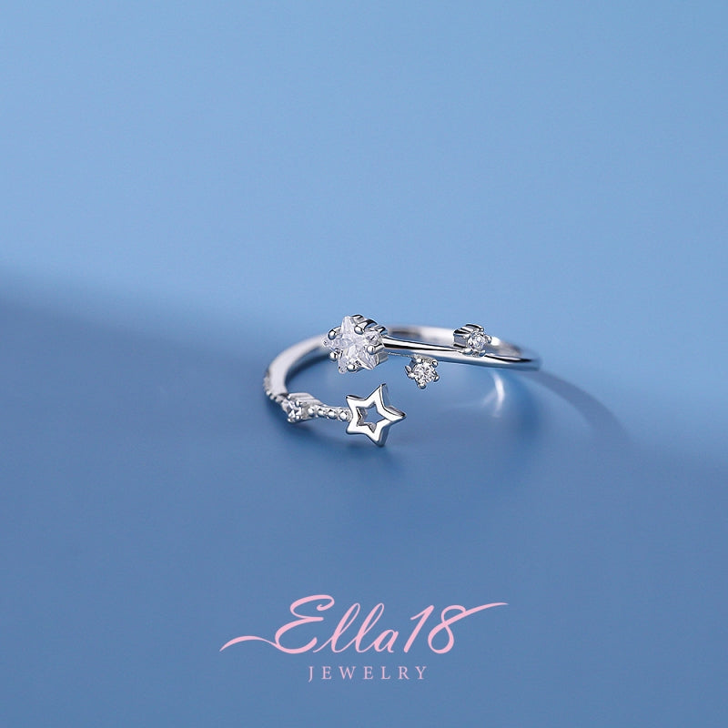 Sterling Silver Zircon Star Rings