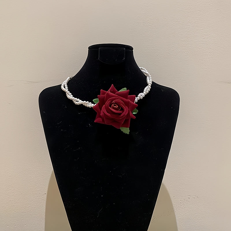 Thorn Rose Halloween Beaded Necklace