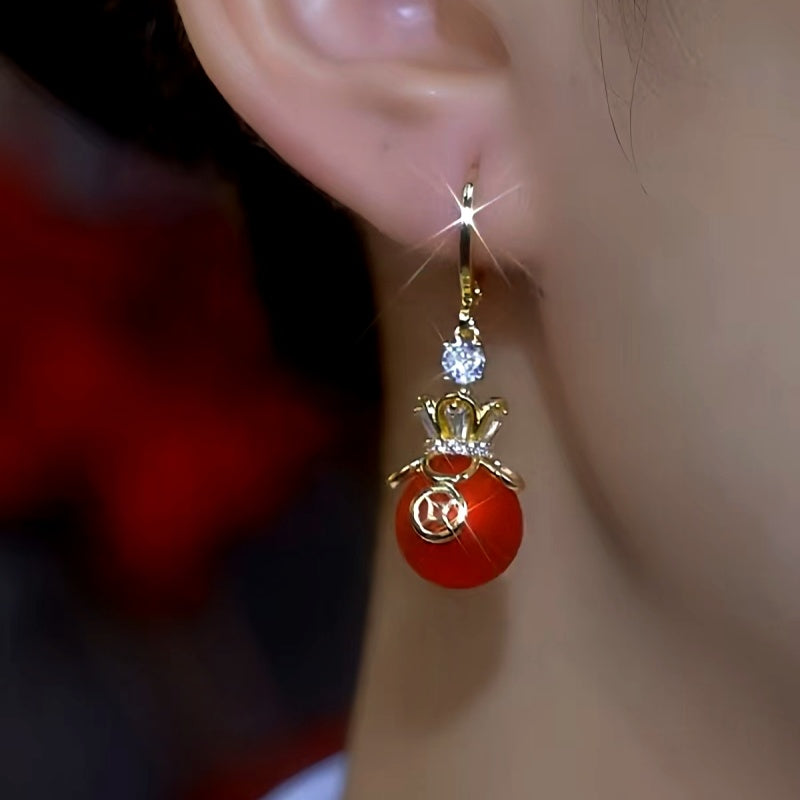14K Gold-Plated Lucky Money Bag Hypoallergenic Earrings