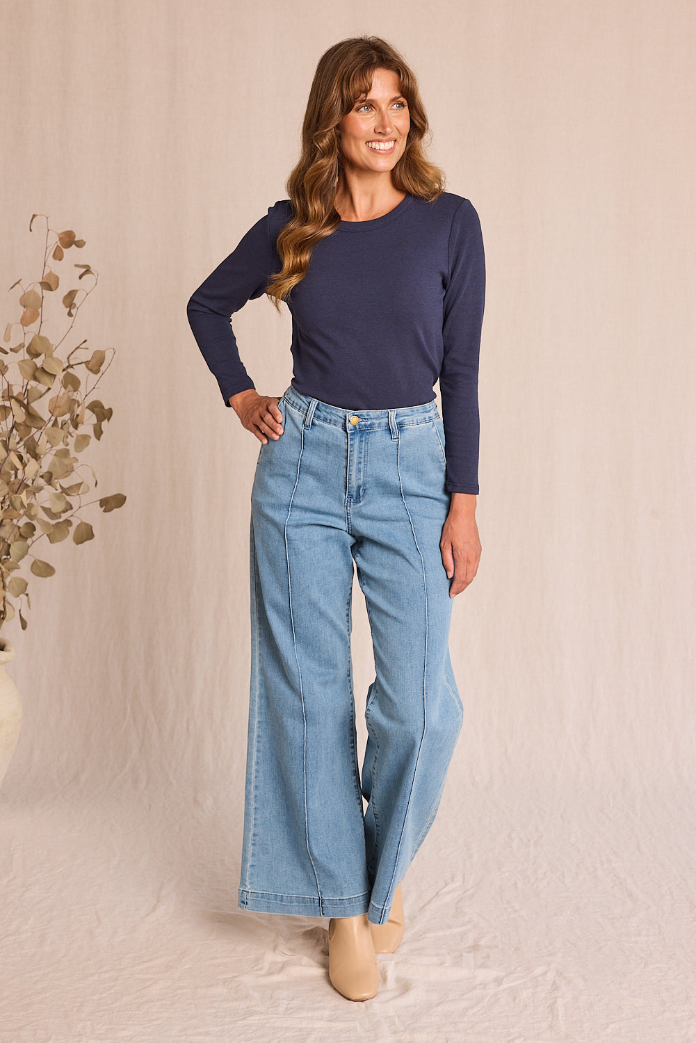 Adrift Denim Wide Leg Jeans in Light Wash