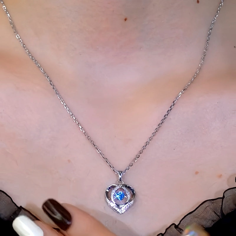 Sterling Silver Luxury Dynamic Heart Necklace