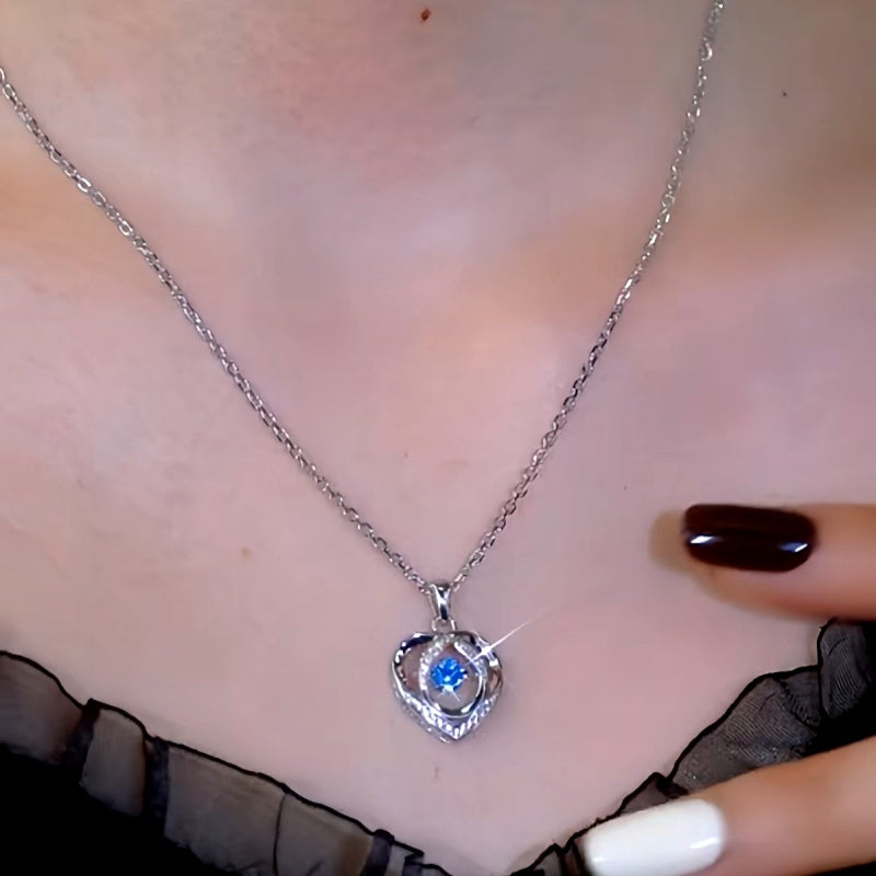 Sterling Silver Luxury Dynamic Heart Necklace