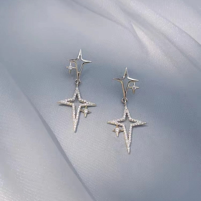 Silver Post Niche Design Tassel Earrings