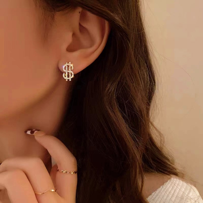 Sterling Silver $ Stud Earrings