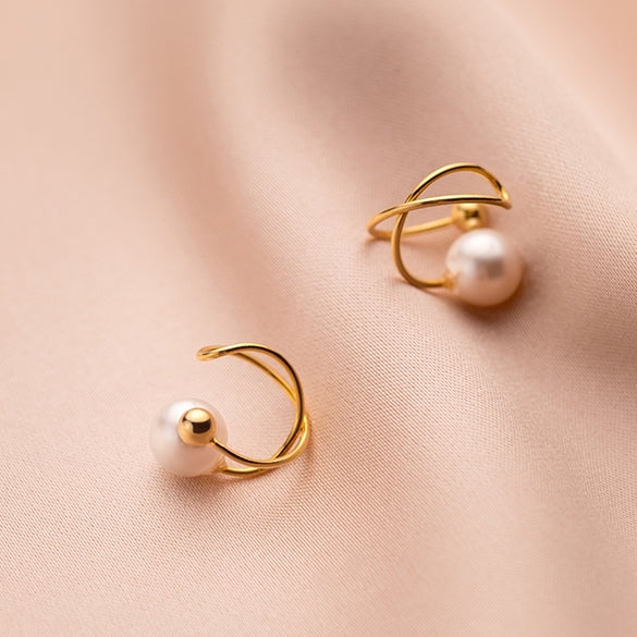 Sterling Silver Pearl Ear Cuffs(1 Pair)