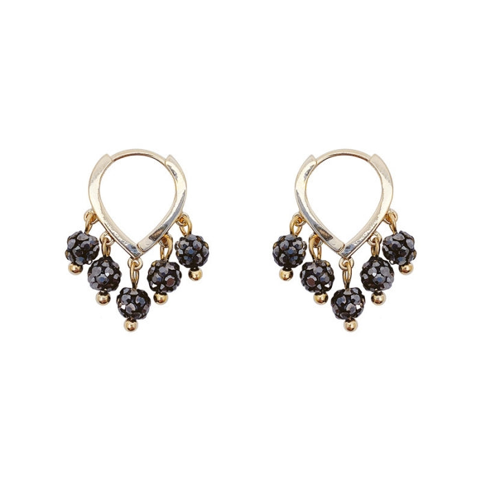14K Gold-plated Black Retro Earrings