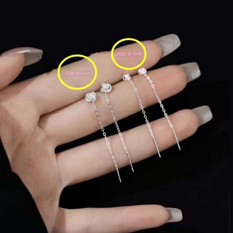 Sterling Silver knot Threader Earrings