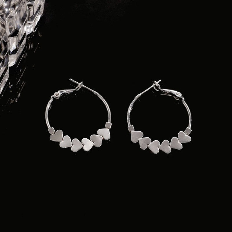 14k Gold-plated Love Heart Hoop Earrings