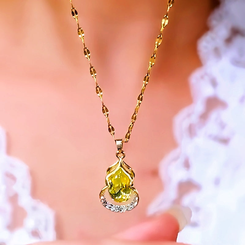18K Gold-Plated Luxury Natural Diamond Necklaces