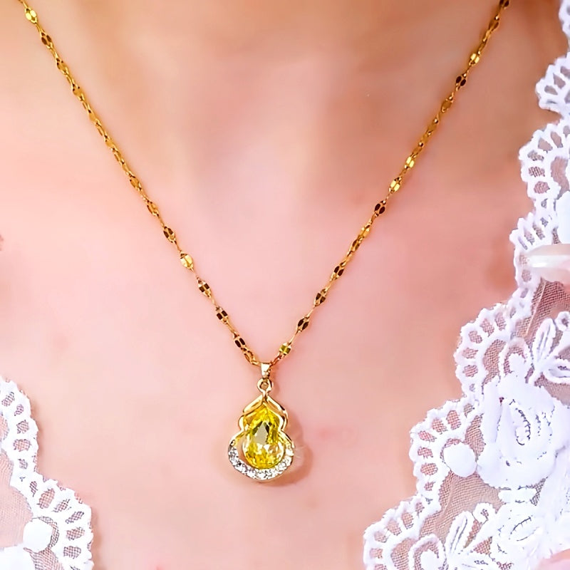 18K Gold-Plated Luxury Natural Diamond Necklaces