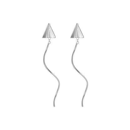 Sterling Silver Simple Airplane Threader Earrings