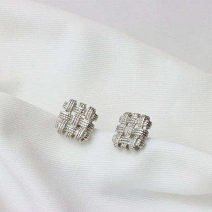 18K Gold-plated Hollow Square Studs