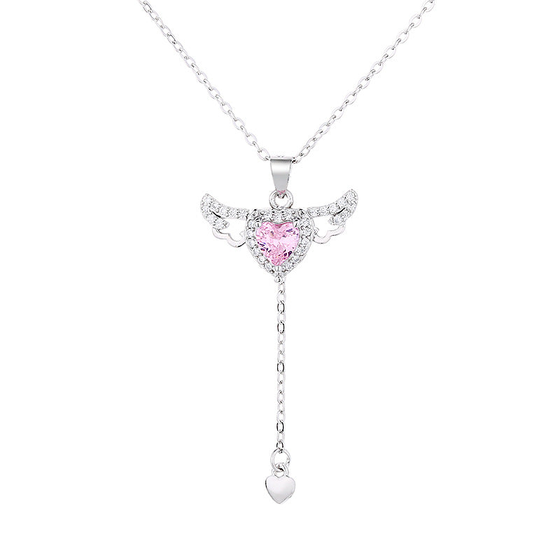 Sterling Silver Luxury Angel Moving Wings Necklace