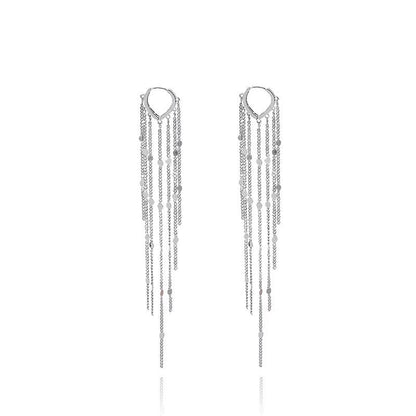 14K Gold-plated Long Tassel Earrings