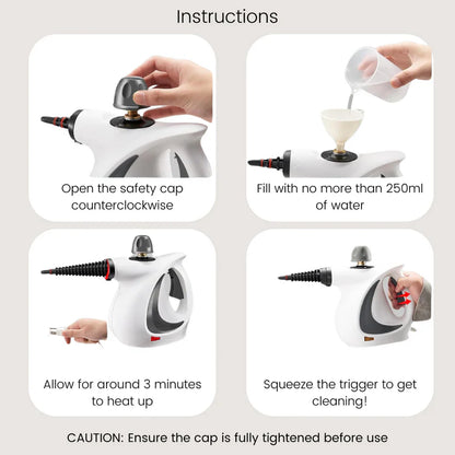 PureSteam Pro -Pressurized Handheld Multi-Surface Natural Steam Cleaner with 12 pcs Accessories