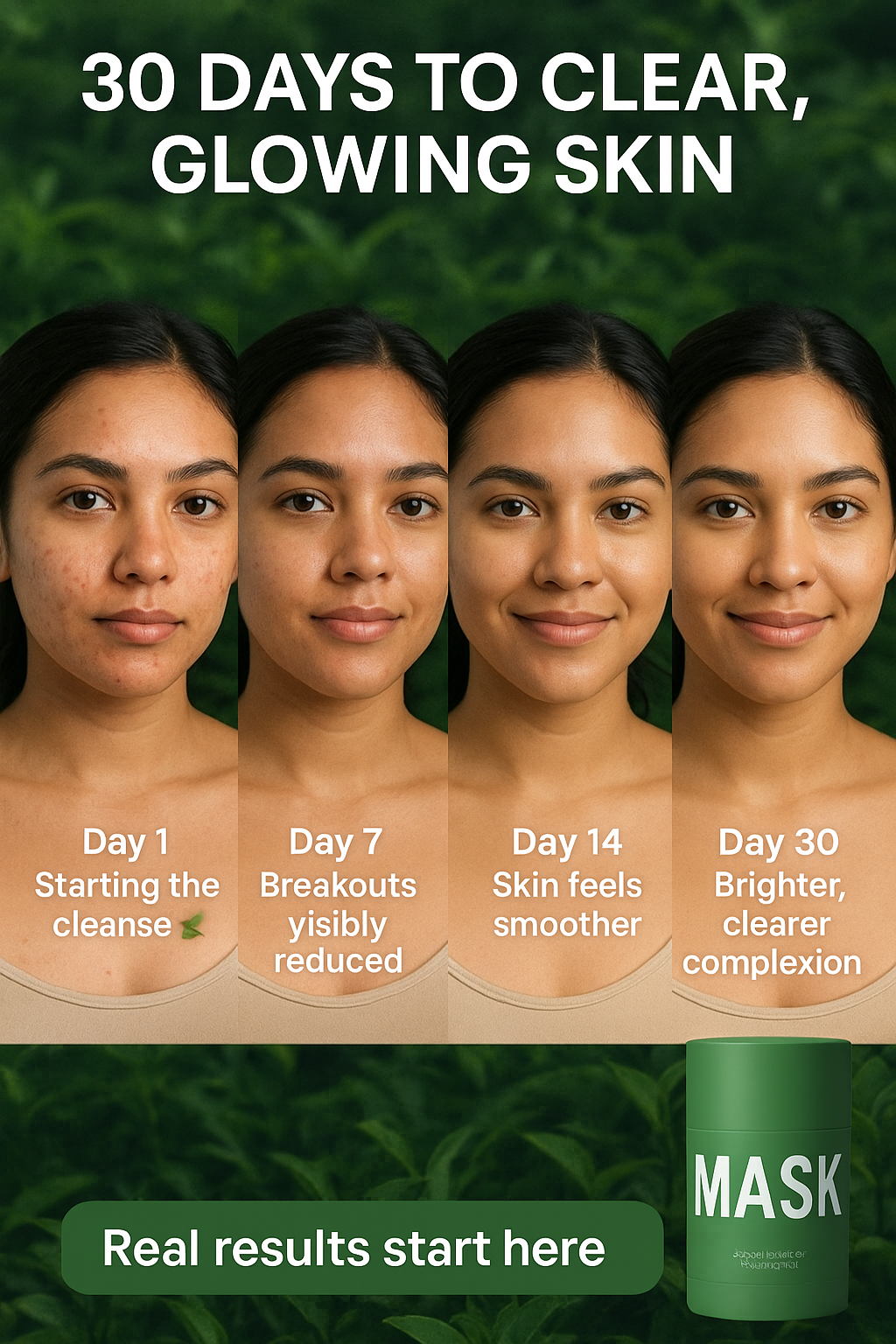 Green Tea Clay Stick – “Deep cleanse, remove blackheads, control oil, brighten skin.