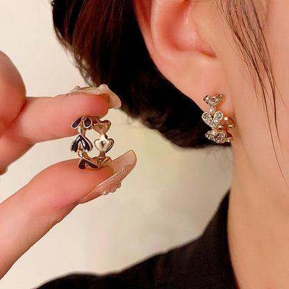 14K Gold-Plated Elegant Heart-Shaped Oil-Drop Earrings