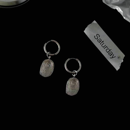 14K Gold-Plated Elegant Fingerprint Earrings