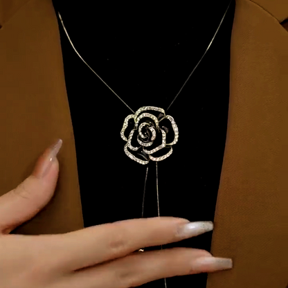14K Gold-Plated Adjustable Rose Sweater Chain Necklace