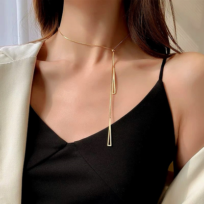 14K Gold-Plated Adjustable Triangle Necklace