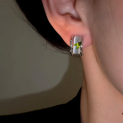 14K Gold-Plated Bamboo Leaf Cat's Eye Earrings