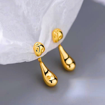 14K Gold-Plated Bean Drop Earrings