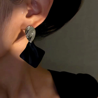 14K Gold-Plated Black Personalized Earrings