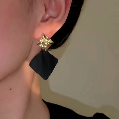 14K Gold-Plated Black Personalized Earrings