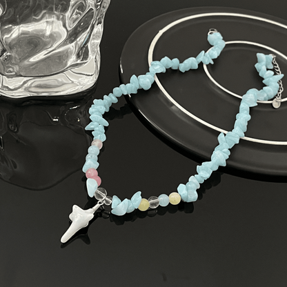 14K Gold-Plated Blue Acrylic Star Necklaces