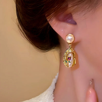 14K Gold-Plated Bouquet Pearl Earrings