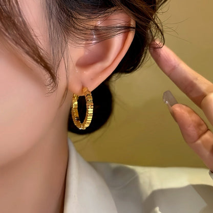 14K Gold-Plated Broken Diamond Hoop Earrings