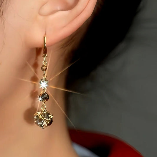 14K Gold-Plated Brown Diamond Earrings