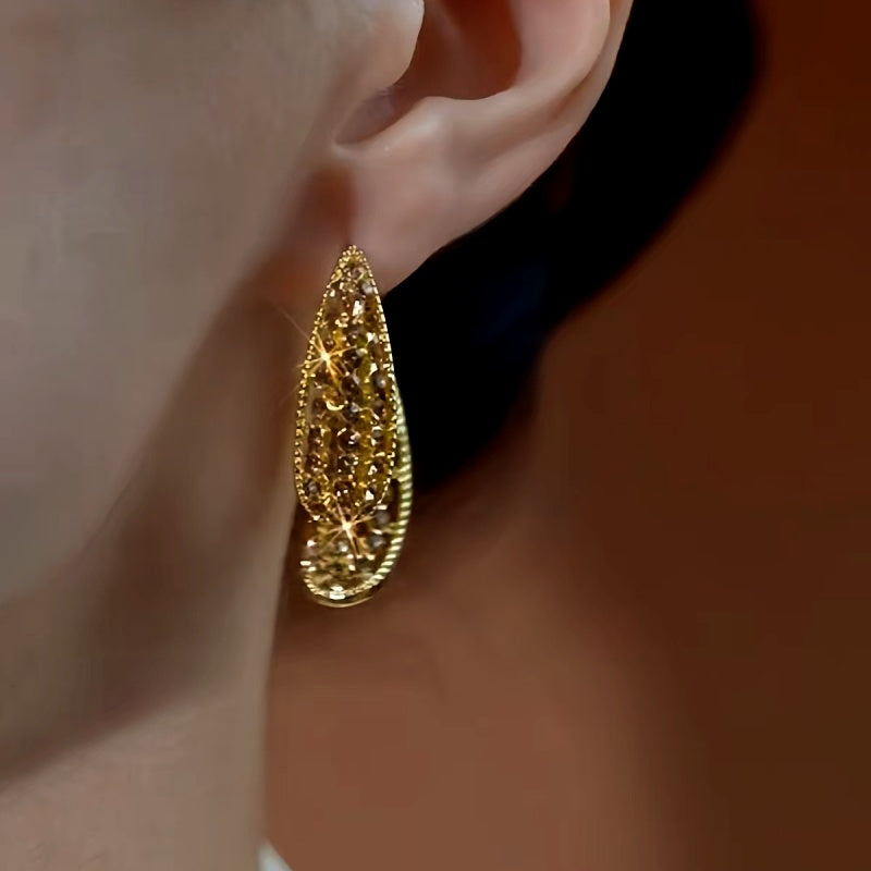 14K Gold-Plated Brown Diamond Earrings