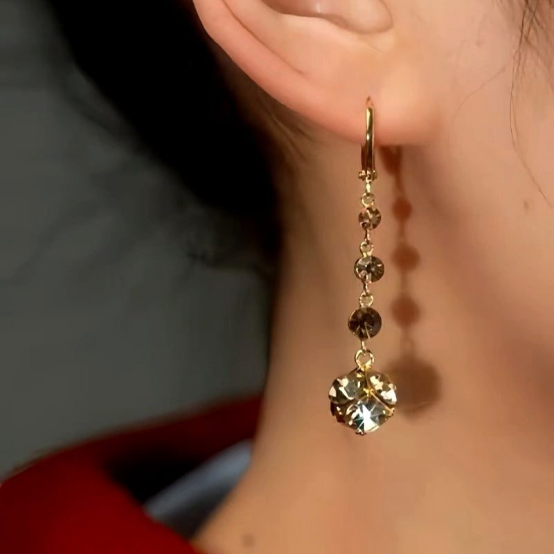 14K Gold-Plated Brown Diamond Earrings