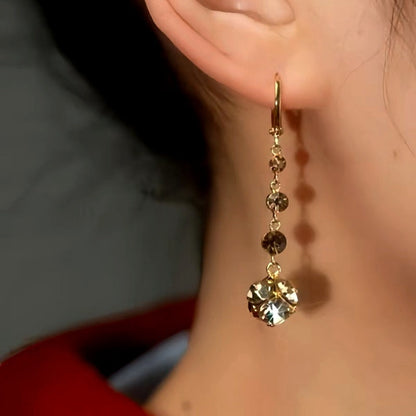 14K Gold-Plated Brown Diamond Earrings