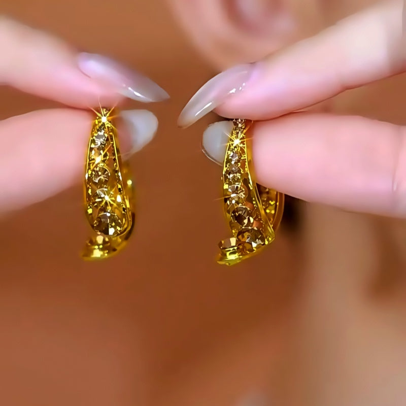 14K Gold-Plated Brown Diamond Front And Back Earrings