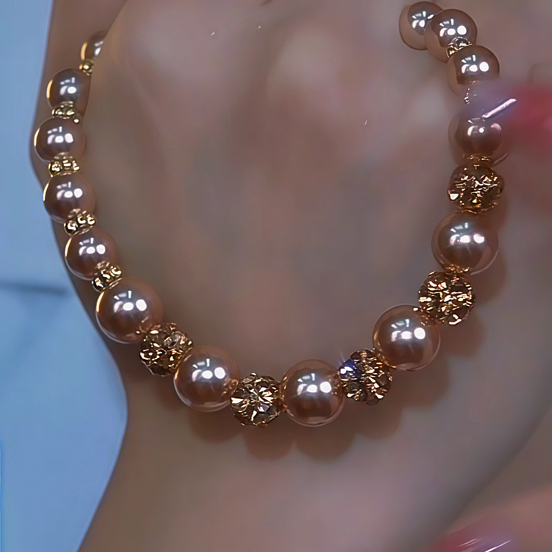 14K Gold-Plated Brown Diamond Pearl Necklaces