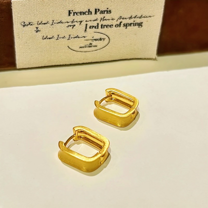 14K Gold-Plated Brushed Earrings