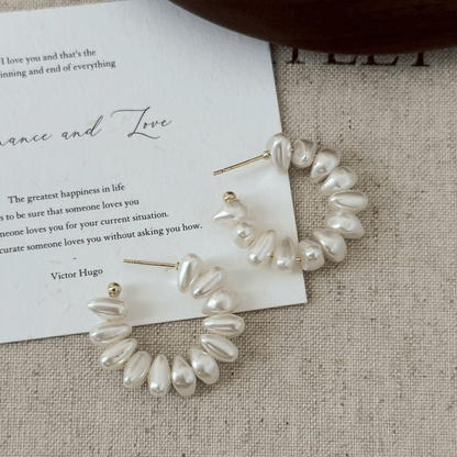 14K Gold-Plated C-Shaped Bead Earrings