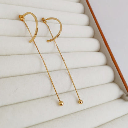 14K Gold-Plated C-Shaped Hollow Earrings