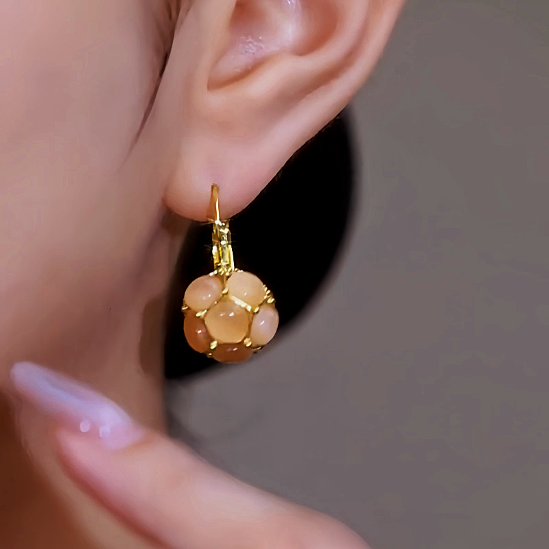14K Gold-Plated Cat's Eye Stone Earrings
