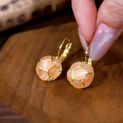 14K Gold-Plated Cat's Eye Stone Earrings